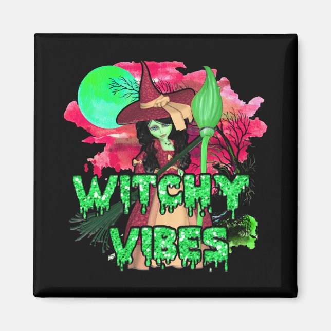 Halloween Witchy Vibes Magnet (Framsidan)