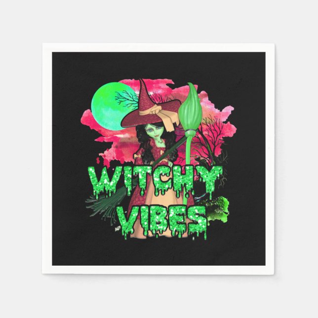 Halloween Witchy Vibes Pappersservett (Framsidan)