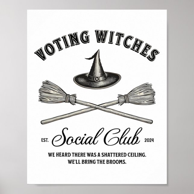 Halloween Witchy Voting Witches för Kamala Feminis Poster (Framsidan)