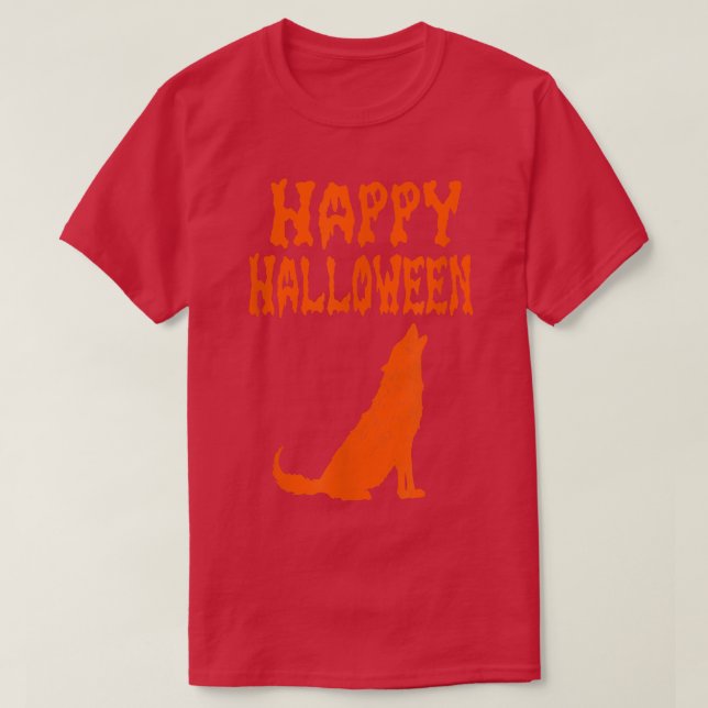 Halloween Wolf Hallow Graveyard Pumpkin Dead Creep T Shirt (Design framsida)