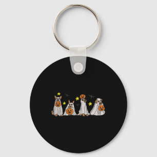 Halloween Women Ghost Hund Embroidery Effect Desig Nyckelring