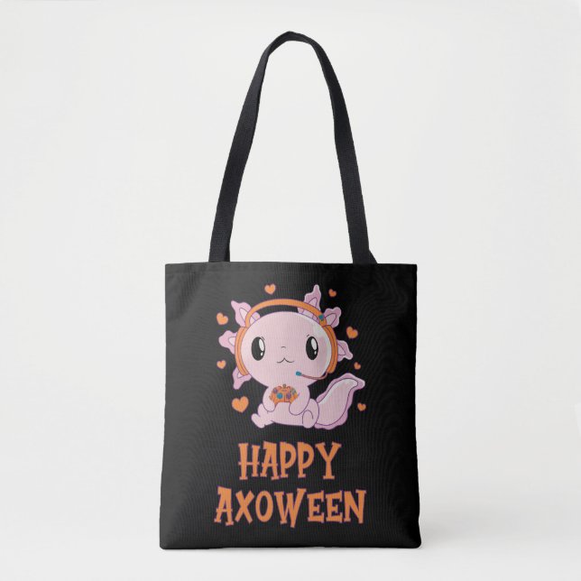 Halloween Women Girls spel-spel Axolotl Kids Tygkasse (Framsida)