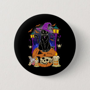 Halloween Women Manar Kids Halloween Black Cat Pum Knapp