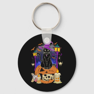 Halloween Women Manar Kids Halloween Black Cat Pum Nyckelring