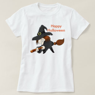 Halloween Women's Basic T-Shirt/Witch Tee Shirt