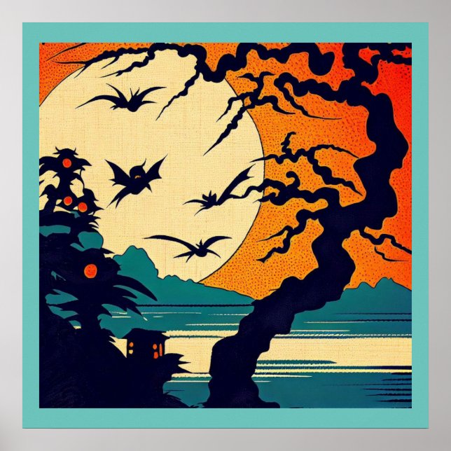 Halloween - Woodcut Stil 7 Poster (Framsidan)