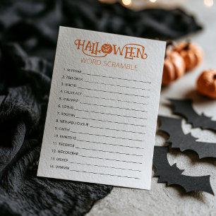 Halloween Word Scramble partyspel Kort