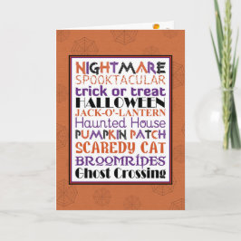 Halloween WordArt Julkort Kort