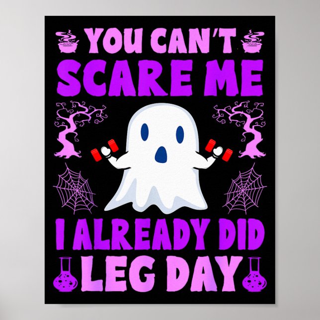 Halloween Workout Women Ghost Training With Dumbbe Poster (Framsidan)