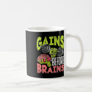 Halloween Workout Zombie Weightlift Gains Befor Kaffemugg