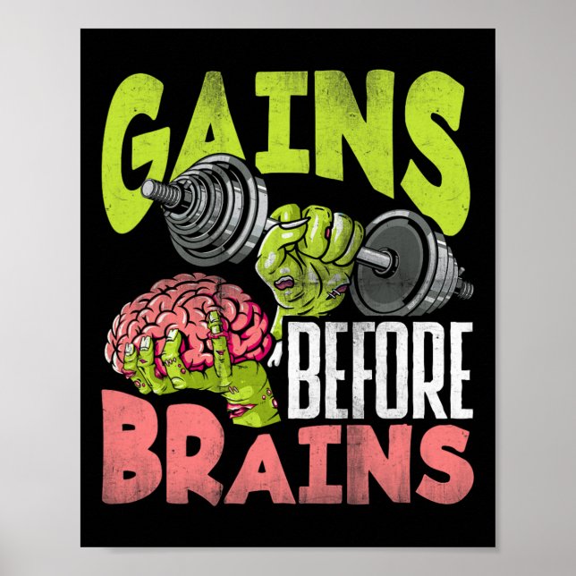 Halloween Workout Zombie Weightlift Gains Befor Poster (Framsidan)