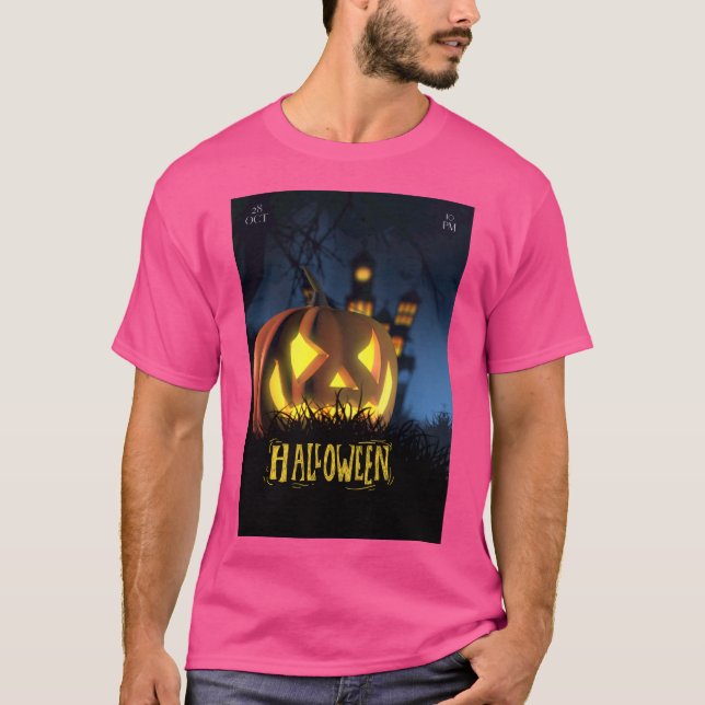 Halloween wow rosa färg T-Shirt (Framsida)