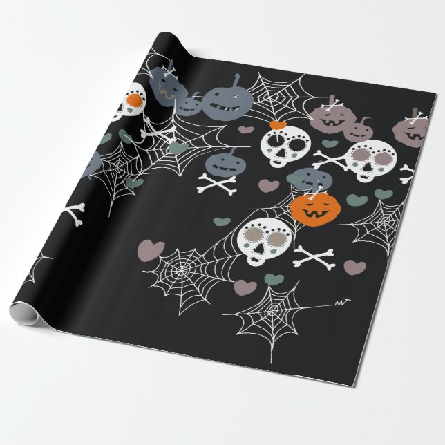 Halloween wrapping paper presentpapper (Utrullad)