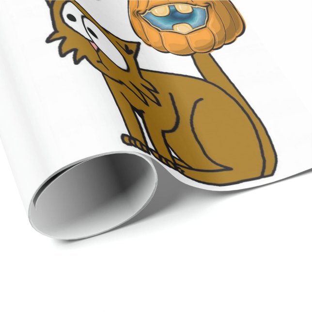 Halloween Wrapping Papper, Katt Presentpapper (Rullad Hörn)
