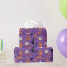 Halloween Wrapping Papper med Witch, Broom, Boo!