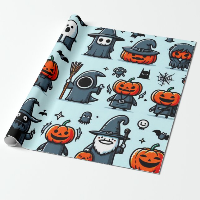 Halloween Wrapping Papper Presentpapper (Utrullad)