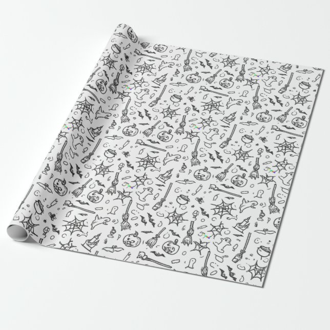 Halloween Wrapping Papper Presentpapper (Utrullad)