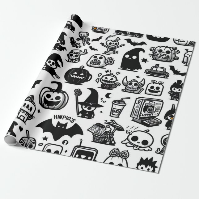 Halloween Wrapping Papper Presentpapper (Utrullad)