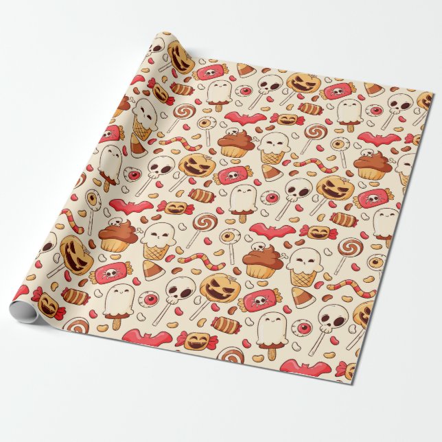 Halloween Wrapping Papper Presentpapper (Utrullad)