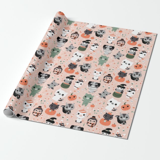 Halloween Wrapping Papper Presentpapper (Utrullad)