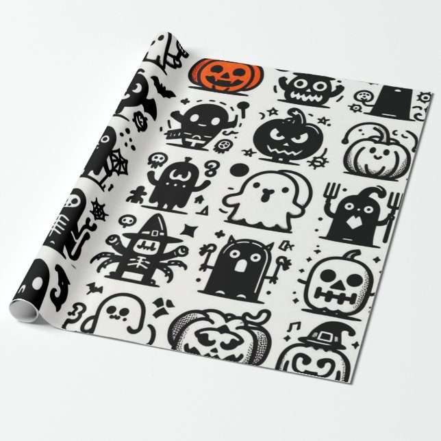Halloween Wrapping Papper Presentpapper (Utrullad)