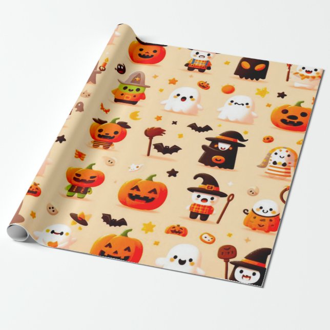 Halloween Wrapping Papper Presentpapper (Utrullad)
