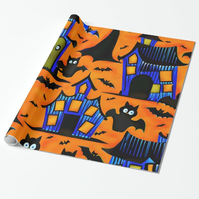 Halloween Wrapping Papper Presentpapper (Utrullad)