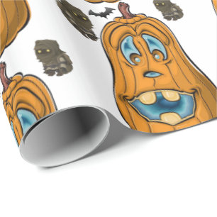 Halloween Wrapping Papper, Pumpkin Presentpapper