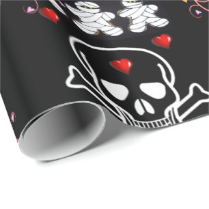 Halloween Wrapping Papper, Skull Presentpapper