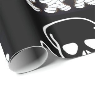 Halloween Wrapping Papper, Skull Presentpapper