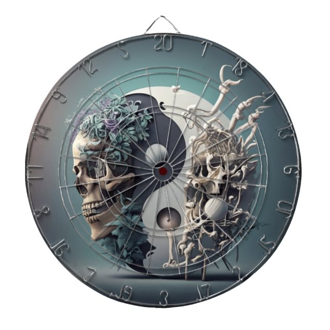 Halloween Yin-Yang Skeleton Fusion Darttavla (Framsidan)