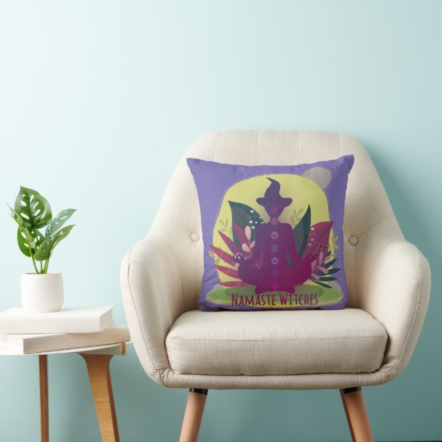 Halloween Yoga Namaste Witches Kudde (Stol)