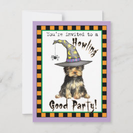 Halloween Yorkie-inbjudan Kort
