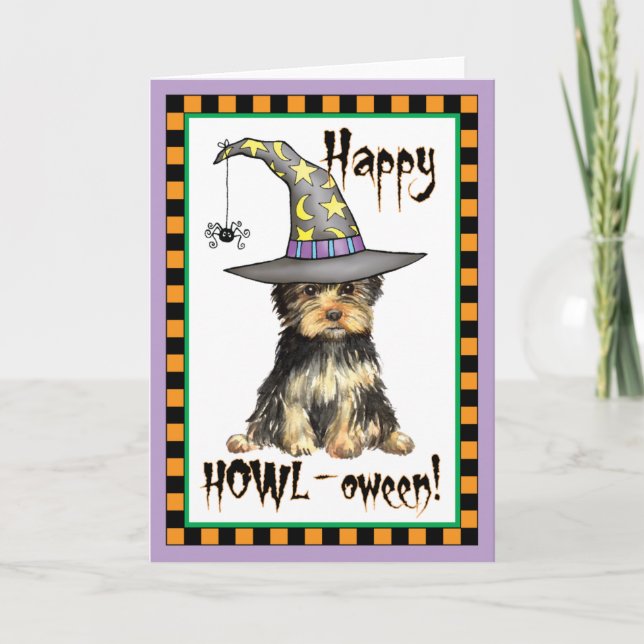 Halloween Yorkie Kort (Framsida)