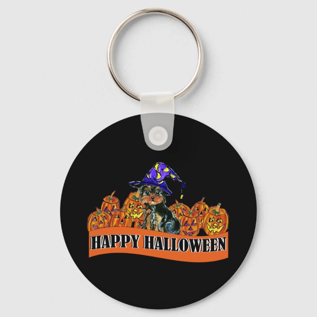 Halloween Yorkie Poo Nyckelring (Framsida)