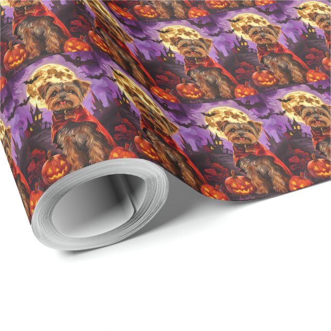 Halloween Yorkipoo Vampyr Pumpa Skräck Presentpapper (Rulle Hörn)