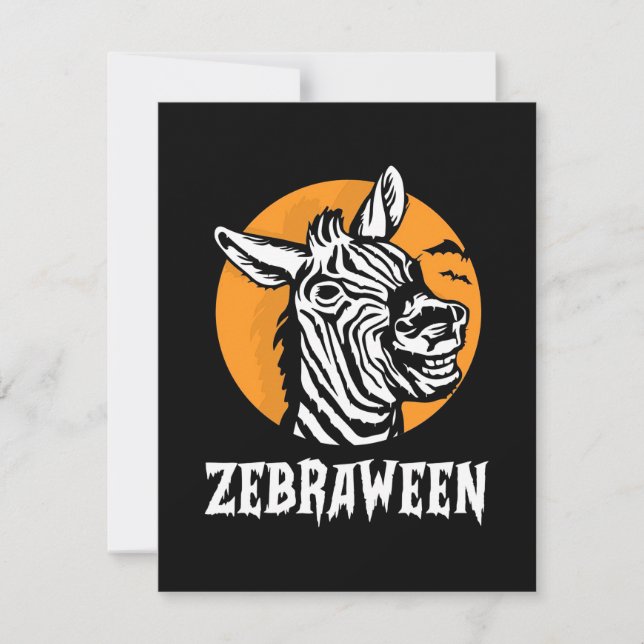 Halloween Zebra Tack Kort (Framsida)