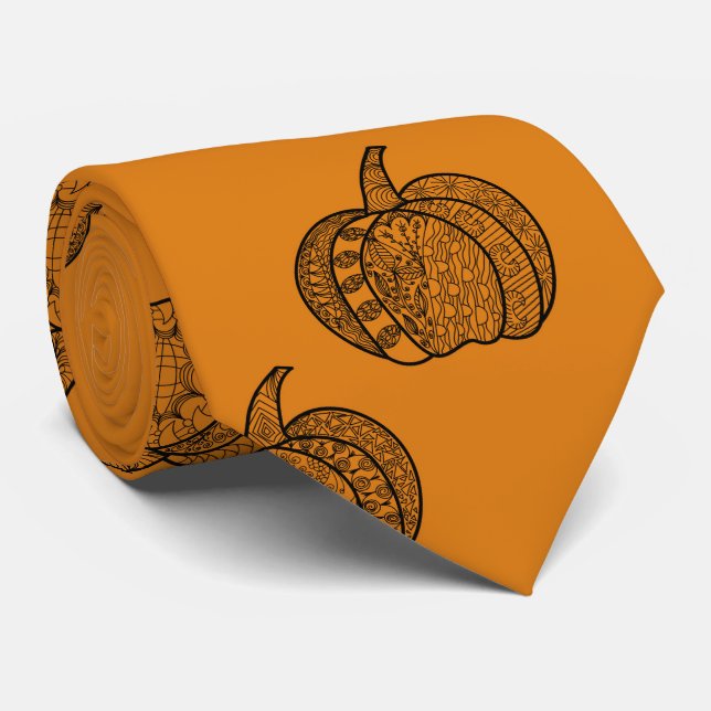 Halloween Zentangle® inspirerade pumpor Hösten Slips (Rullad)