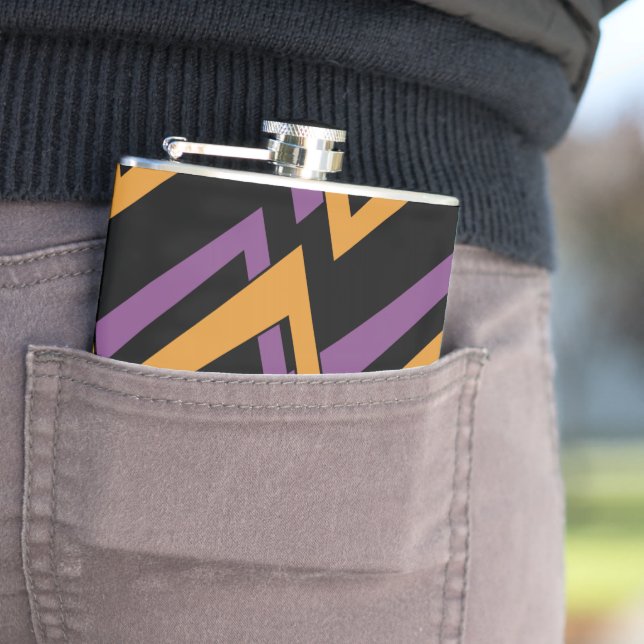 Halloween Zig Zags Orange Lila Fickplunta (In Situ)