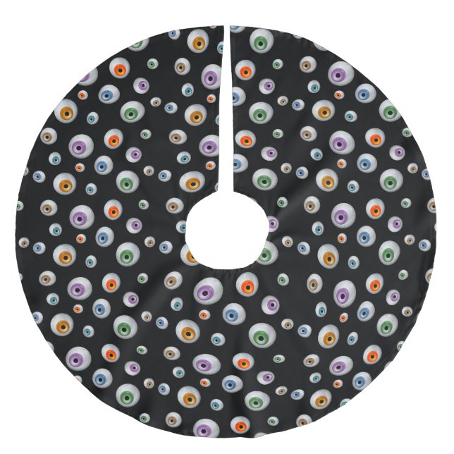 Halloween Zombie Bloodshot Eyeball Julgransmatta Borstad Polyester (Framsidan)