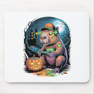Halloween Zombie Capyra Spelare Skräckslott Video Musmatta