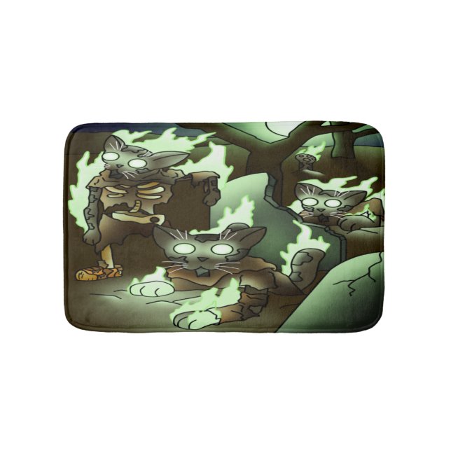 Halloween Zombie Cats Badrumsmatta (Framsidan)