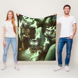 Halloween Zombie Cats Fleecefilt