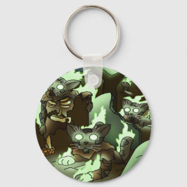 Halloween Zombie Cats Nyckelring