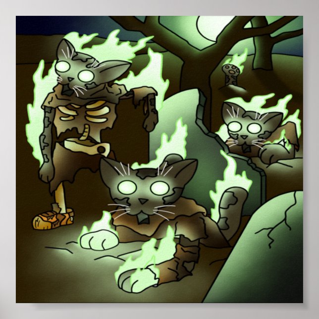Halloween Zombie Cats Poster (Framsidan)
