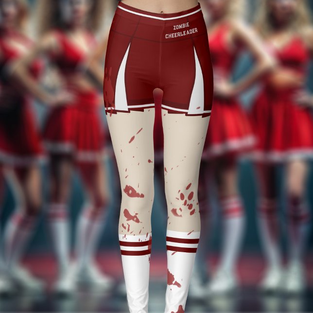 Halloween Zombie Cheerledare Costume Leggings (Perfect leggings for those times you need to be a zombie cheerleader)