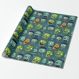 Halloween zombie design with green background presentpapper