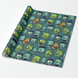 Halloween zombie design with green background presentpapper
