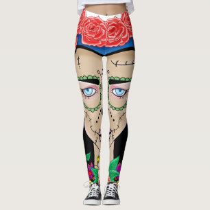 Halloween Zombie flicka med krona i ro Leggings