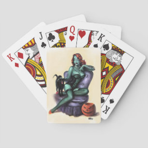 Halloween Zombie Girl Pin Up Casinokort